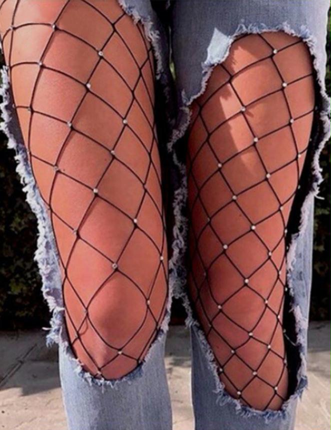 Fashion Black Sparkle Fishnet pantyhose – Lil Uzi