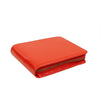 Leather Cardholder Zip Around Wallet -  Red Orange