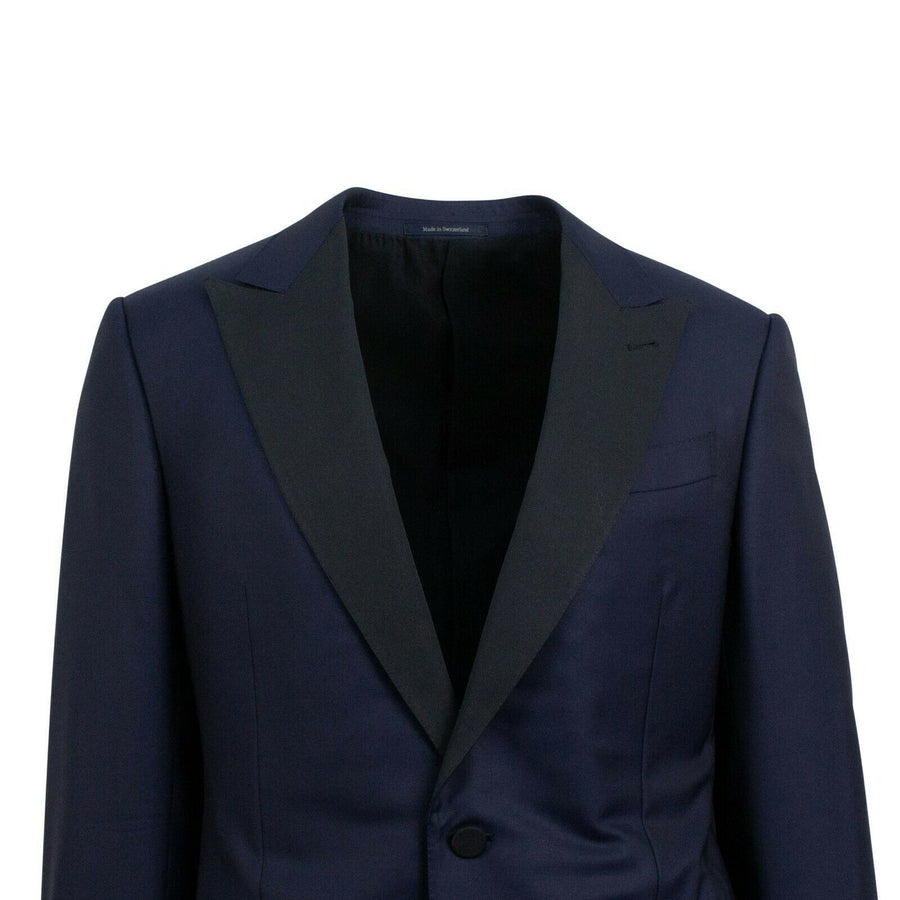 Wool One Button Tuxedo - Blue