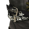 Leather Bandana Combat Boots - Black