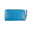 Leather Star Embossed Mini Wallet Coin Purse - Blue