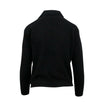 Laced Front Collared Sweater Top - Black