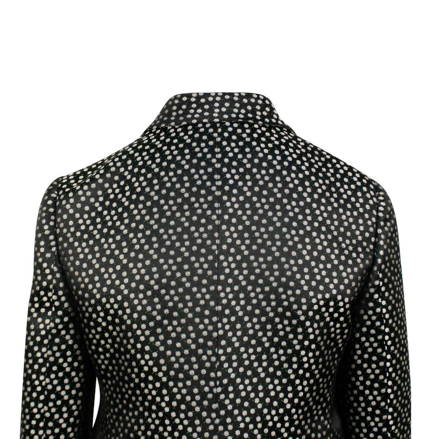 Silk 2 Button Floral Blazer Jacket - Black