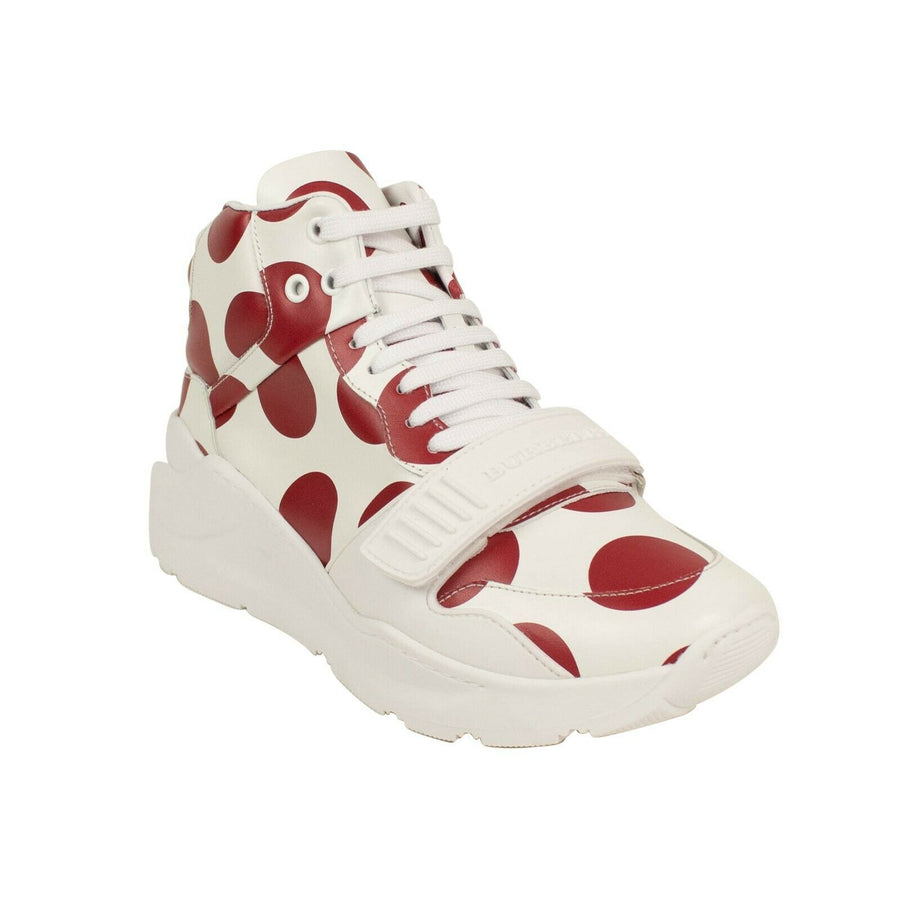 'Regis' Spot Print High-Top Sneakers -White