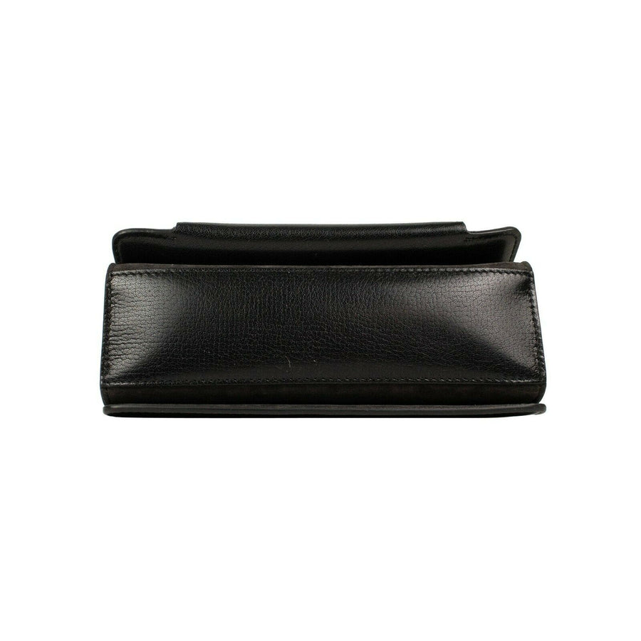 Leather And Suede Two-Toned 'GV3' Small Crossbody Bag - Black