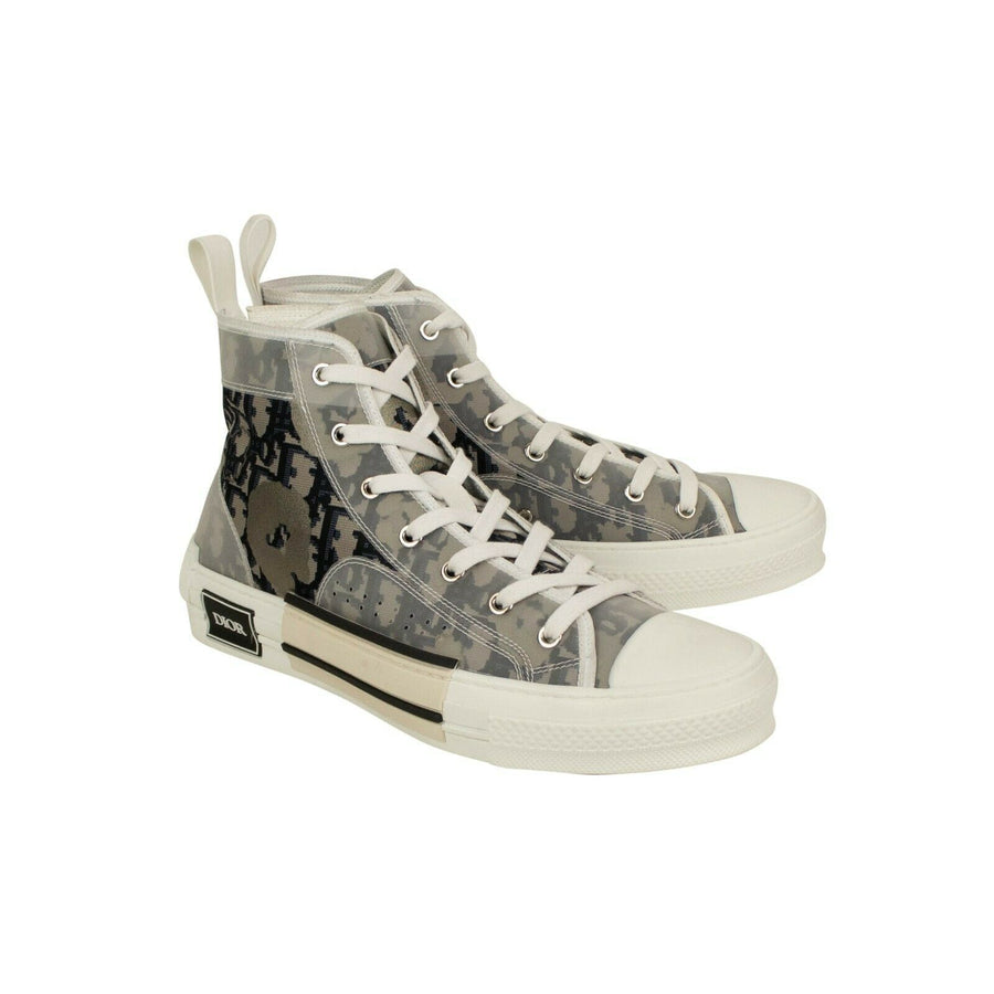 Leather 'B23' Oblique High Top Sneakers - White