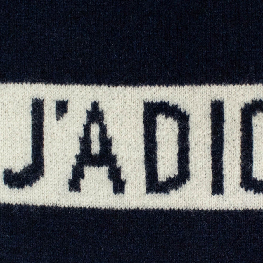 JA'DIOR Knit Hat - Marine Blue / White