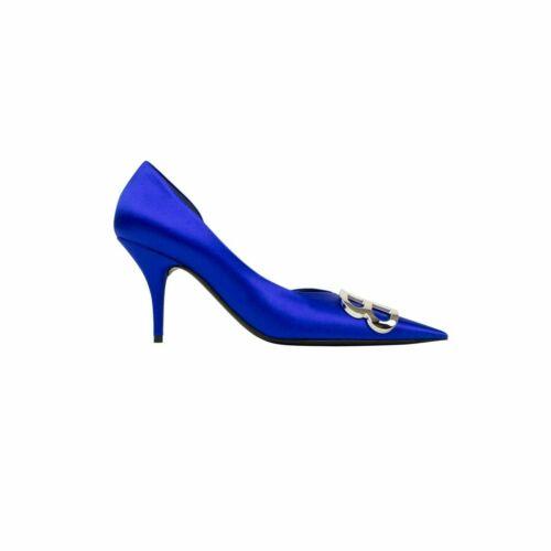 BB Satin Half D'Orsay Pumps -Electric Blue