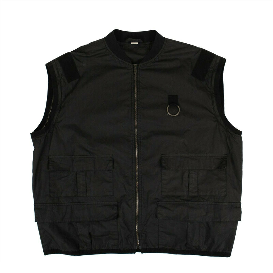 Cotton Back Gucci Logo Utility Bomber Jacket - Black