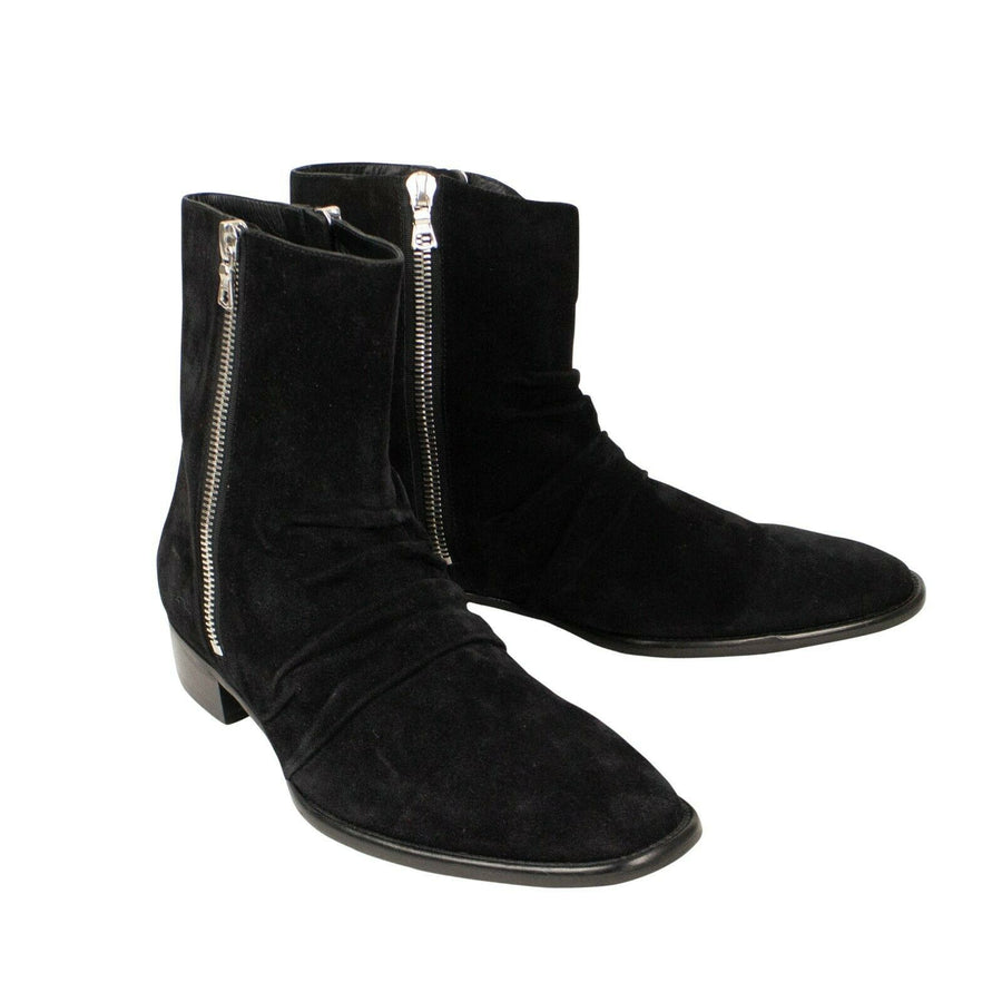 Stack Boot Suede Boot - Black