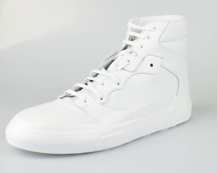 Leather High-Top Sneakers - White