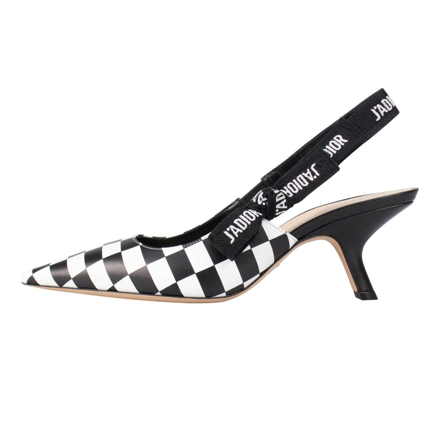 Checkered J'ADIOR Slingback Pumps - Black / White