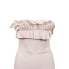 Strapless Ruffle Evening Gown - Light Pink