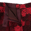 Floral Embroidered Shorts - Burgundy