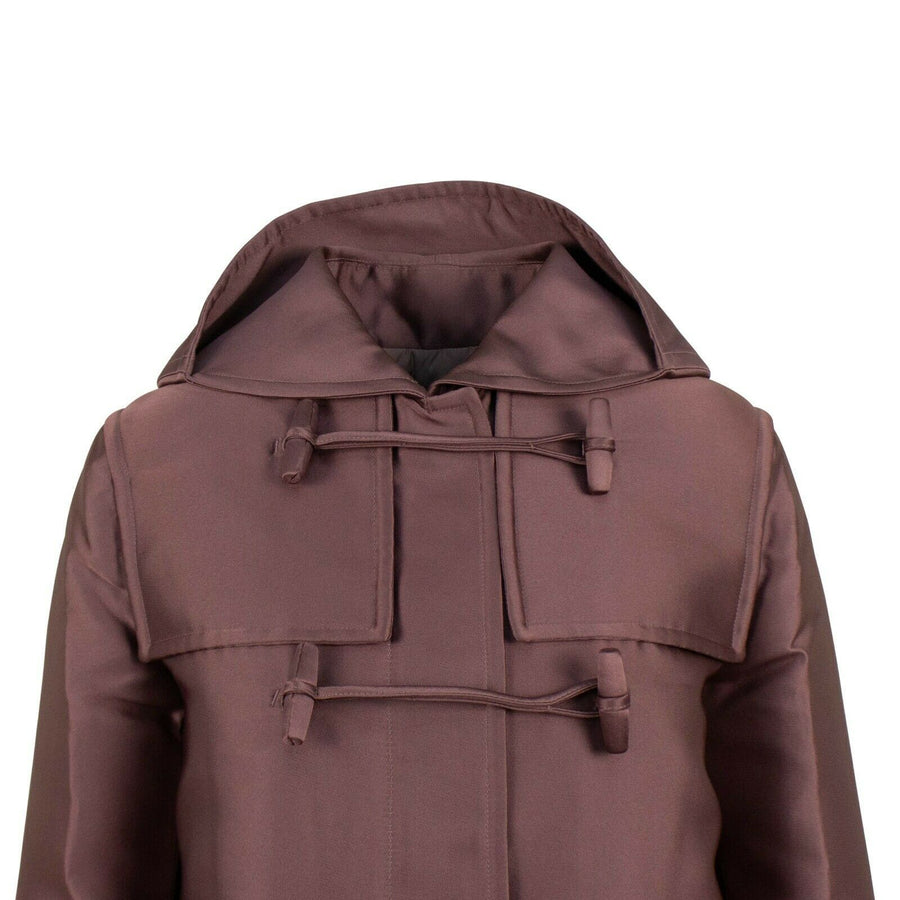 Polyester Blend Single Breasted Over Coat - Purple