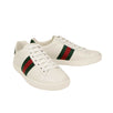 Leather Ace Striped Web Sneakers - White