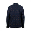 Cambridge Horse Pattern Gabardine Blazer Jacket - Blue