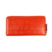 Leather Letter Embossed Wallet - Orange