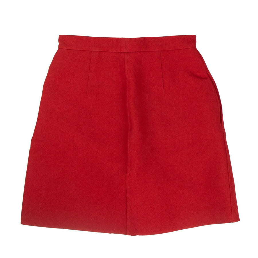 Wool Blend Tailored Skort Skirt - Red