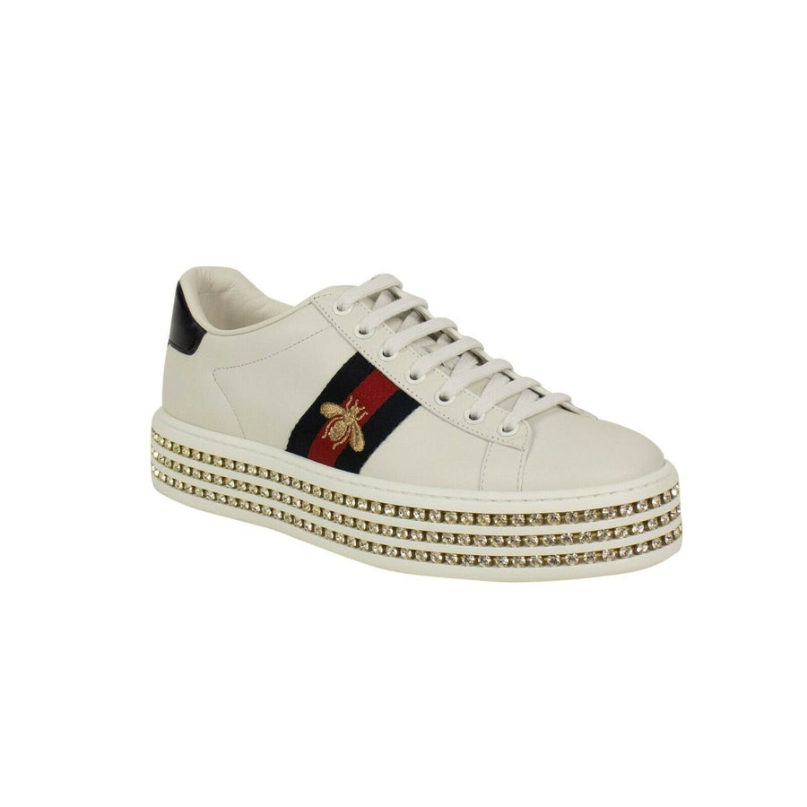 Ace With Crystals Sneakers - White