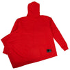 Cotton Over-Sized Long Hooded Sweatshirt - Red