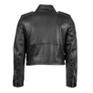 Black Leather Zip-Up Motorcycle Jacket