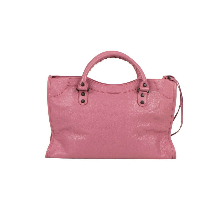 Leather Classic City Shoulder Bag - Pink