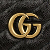 Quilted GG Marmont Tall Chevron Leather Cross Body Bag - Black