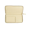 Leather Number Embossed Wallet - Cream