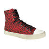 Men's Sunset Vintage Glitter Leopard Sneakers - Red