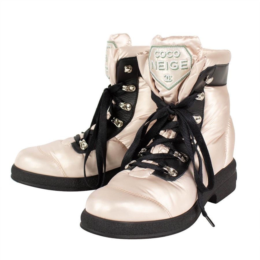 Coco Neige Nylon Lace Up Boots - Light Pink