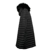 Puffer Cape Fur Collar Coat - Black