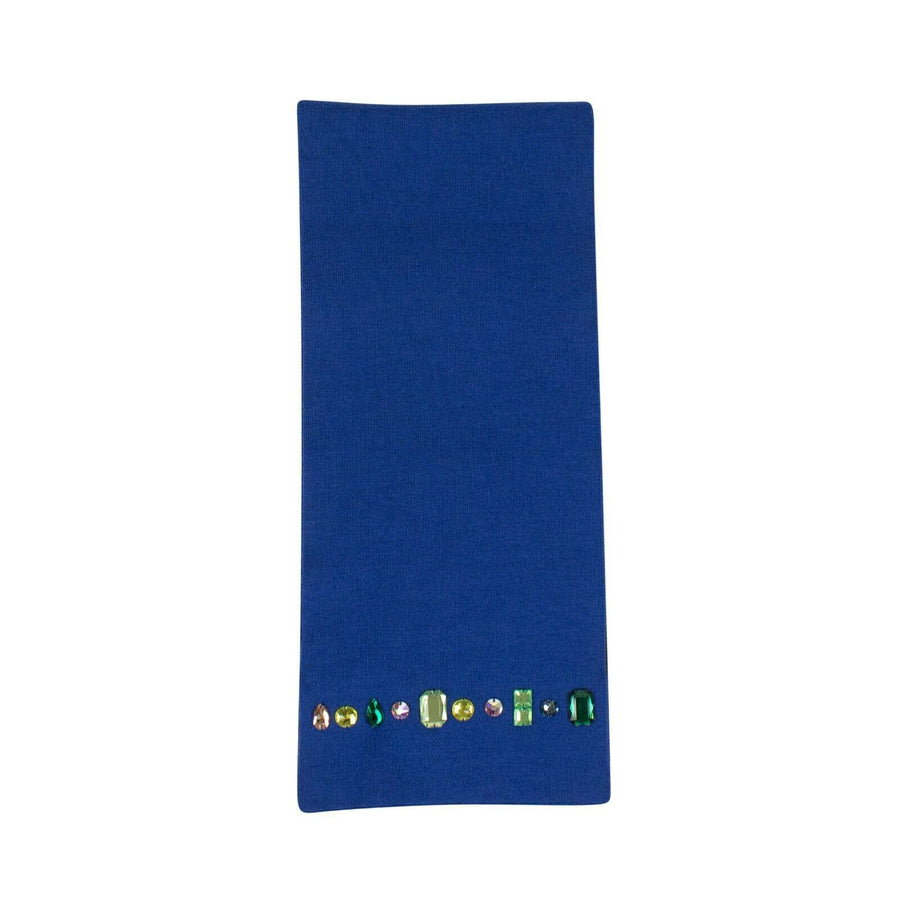 Wool NY Yankees Crystal Embellished Scarf - Blue