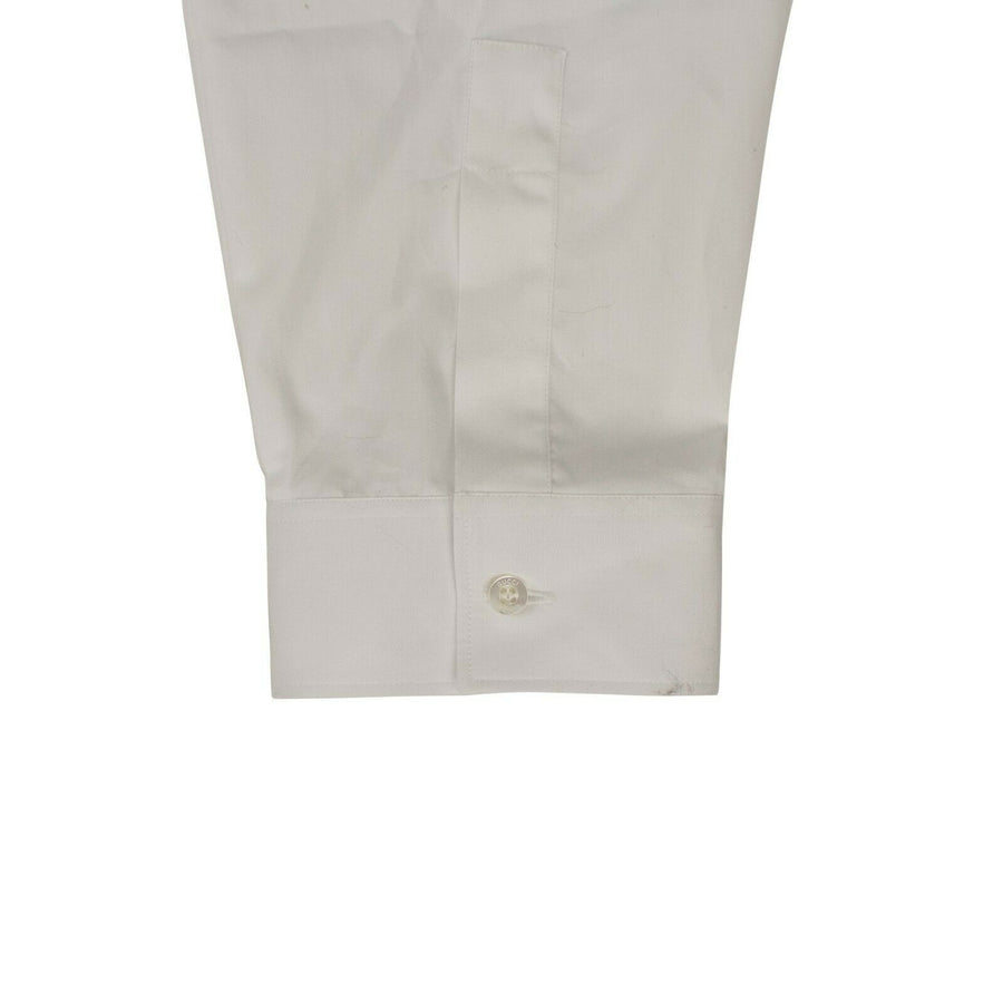 Cotton 'Duke' With Snake Button Down Dress Shirt - White