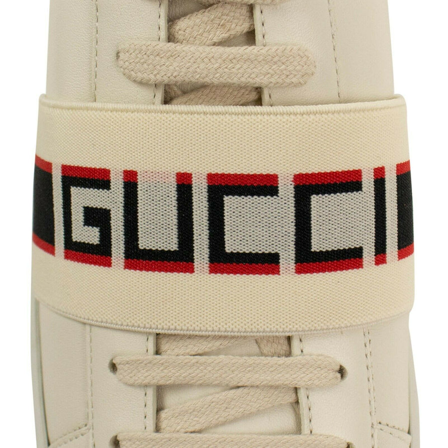 Logo Stripe Leather Ace Sneakers - White