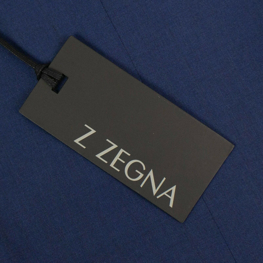 Z ZEGNA Solid Wool Two Button Suit - Navy Blue