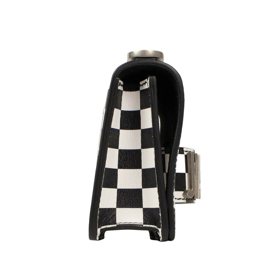 Checkered Leather J'ADio(r)evolution Hand Bag - Black / White