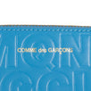 Leather Letter Embossed Wallet Pouch - Blue