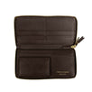 Leather Number Embossed Wallet - Brown