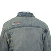 Reversible Distressed Denim Bomber Jacket - Black