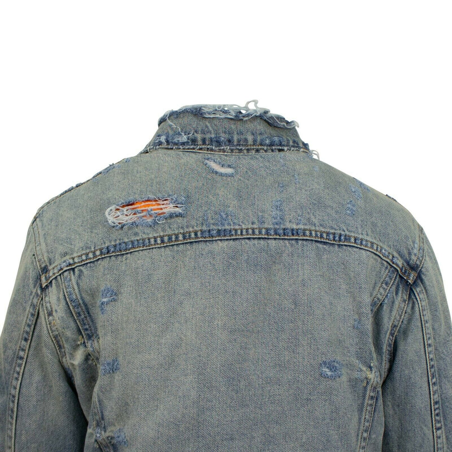 Reversible Distressed Denim Bomber Jacket - Black