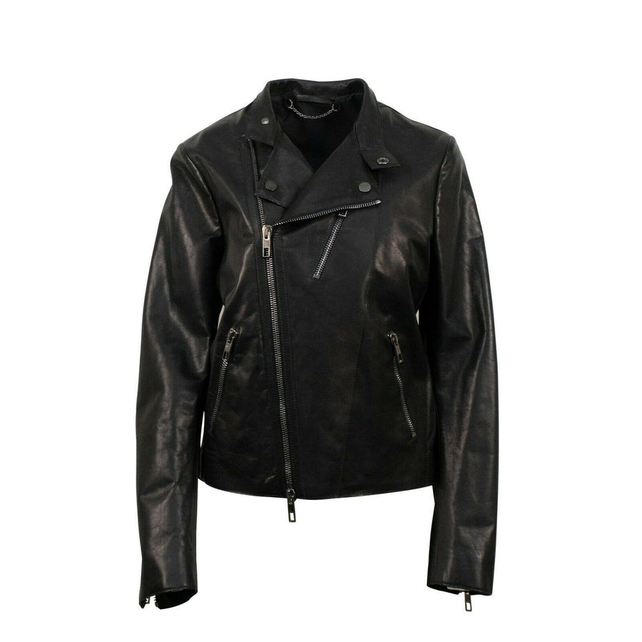 Leather Biker Jacket - Black