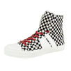 Men's Canvas Sunset Checked High Top Sneakers - Black / White