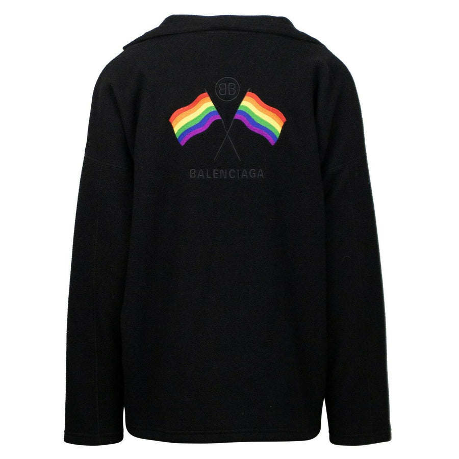 LGBTQ Flags Zip Up Fleece Sweater - Black