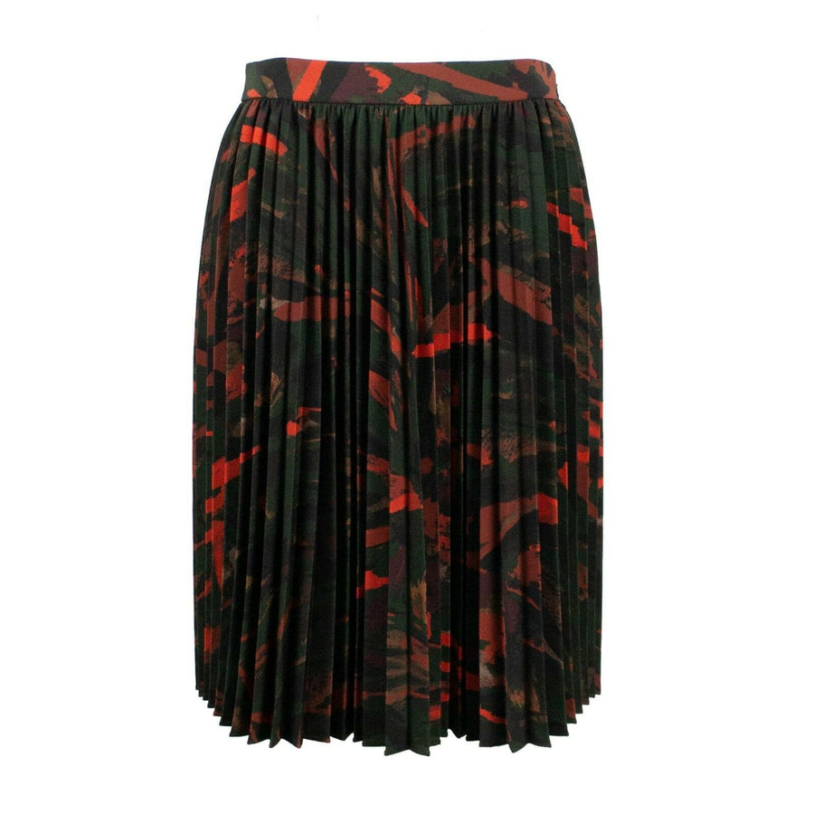 Abstrait Graphique Crepe Tech Skirt - Burgundy