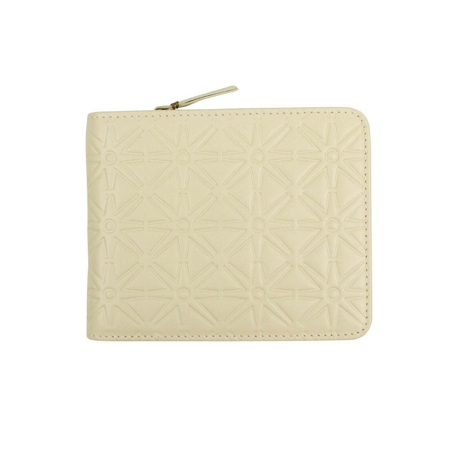 Leather Star Cardholder Zip Around Wallet - Ivory