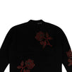 Rose Knit Cashmere Blend Cardigan Sweater - Black/Red