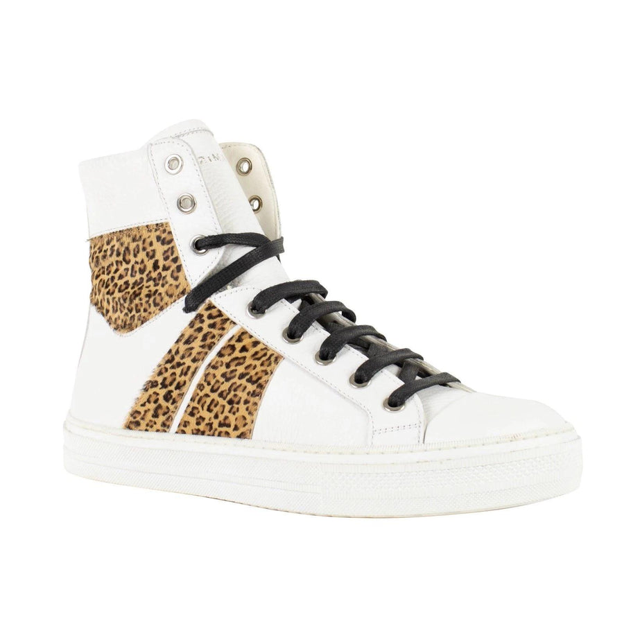 Men's Sunset White/Leopard Leather Sneakers