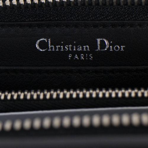 Diorissimo Black Leather Zip Around Wallet Clutch