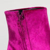 Velvet Block Heel Ankle Boots - Pink